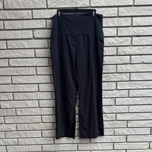 Thyme Maternity Black on Black Striped Straight Leg Pants Size L